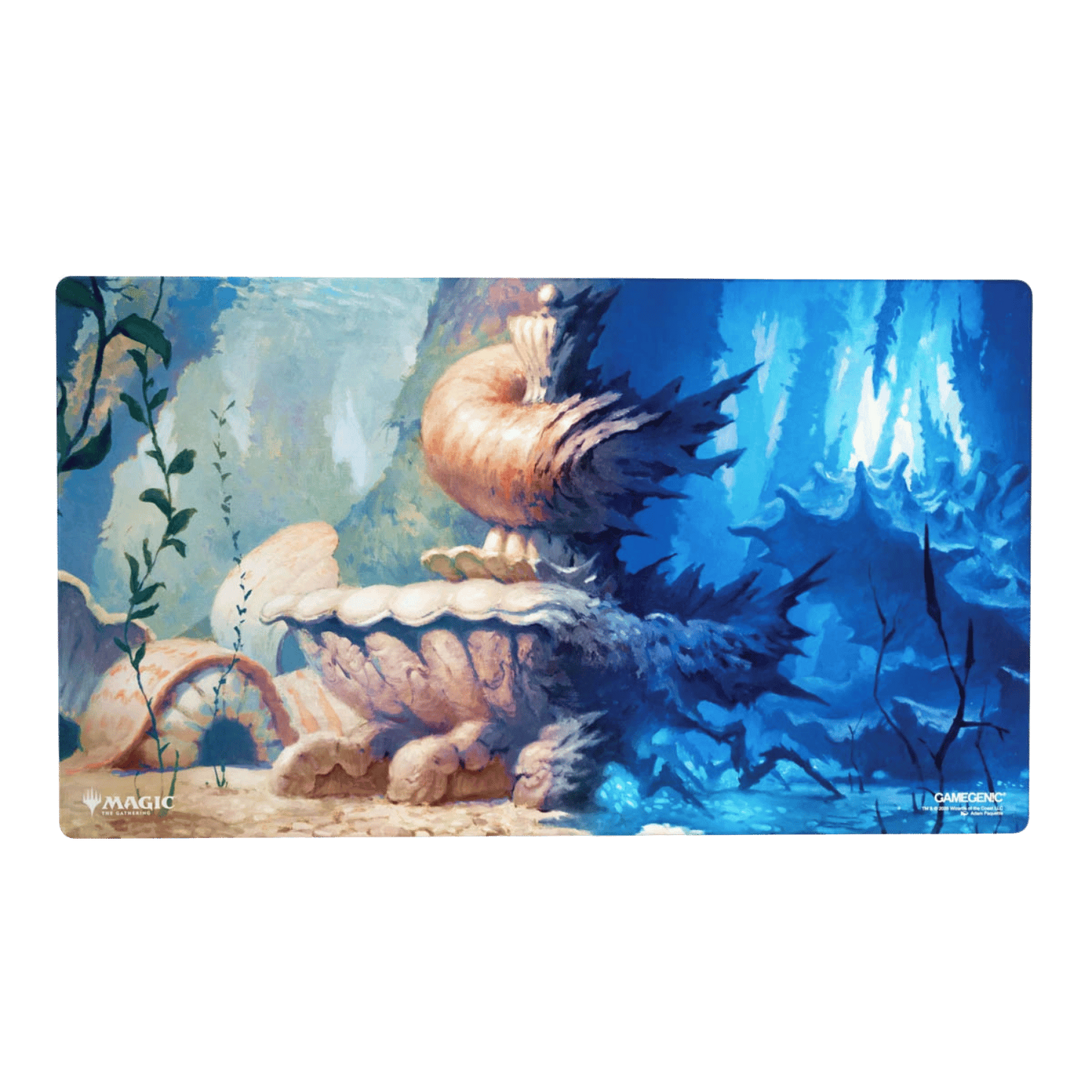 Magic: The Gathering Lorwyn Shiny Playmat – Hallowed Fountain – Gamegenic